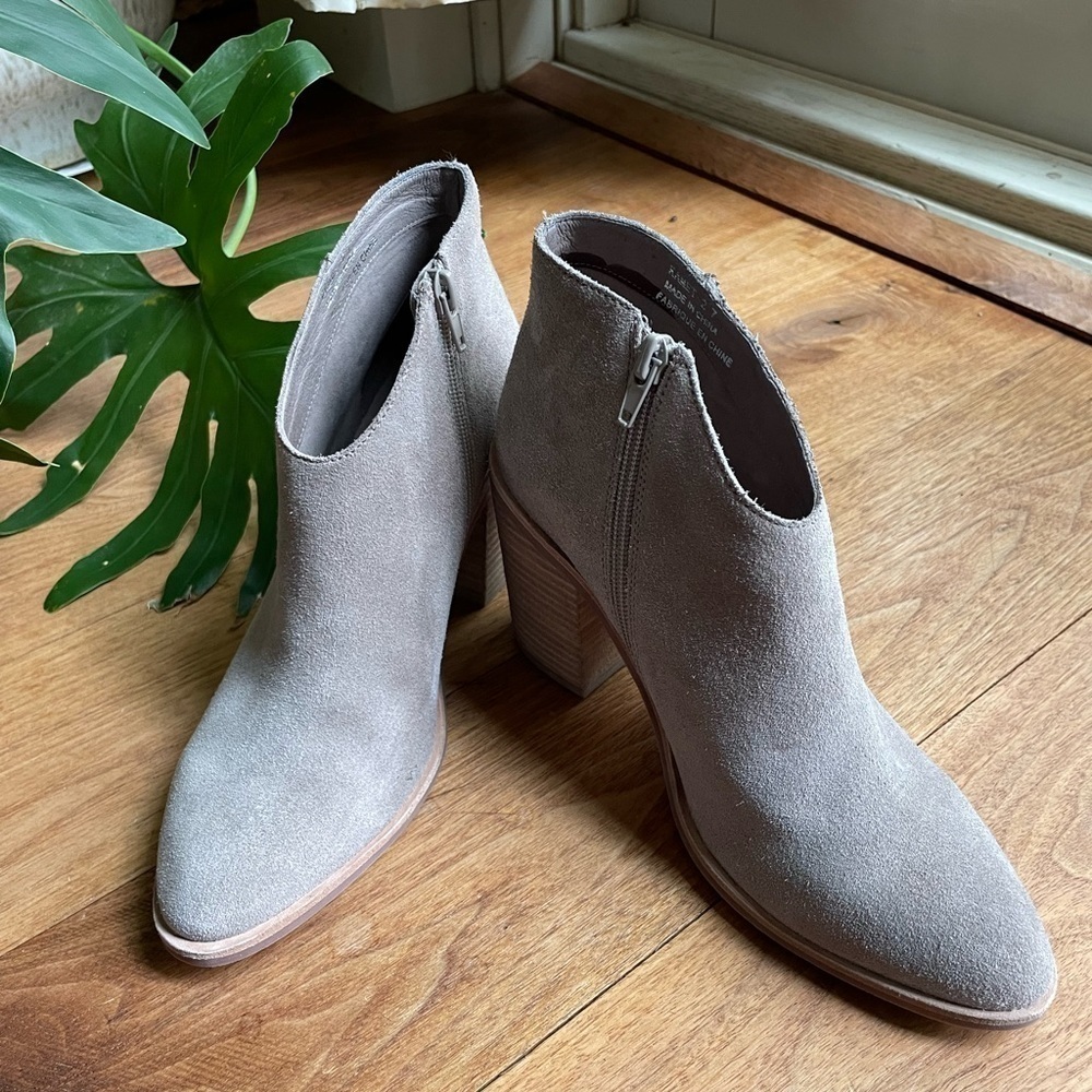 Jeffrey Campbell Taupe Suede Heeled Bootie